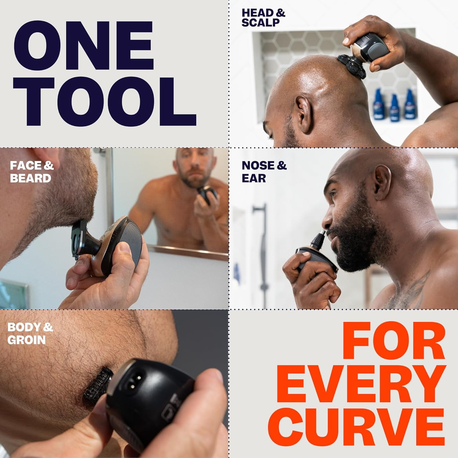 Freebird FlexSeries Waterproof Wet Dry Electric Head & Body Shave Kit with 5-in-1 Attachments