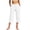 #04 White 【Mix & Match: Stock Up on Your Favorite Colors】, variant on Women's High Waist Cropped Wide Leg Pants, Button Front with Pockets, Soft Rayon Blend Fabric, Tummy Control Flattering Fit for Summer, Versatile Casual Work & Travel Bottoms,
