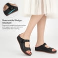 thumbnail image 5 of Ecetana Womens Slide Sandals Leather Wedge Sandals Comfortable Summer Beach Sandals Orthopedic, 5 of 6