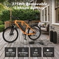 thumbnail image 3 of Helokeep M2601 26" Adults Electric Bike, 750W Peak Motor, 48V Removable Battery, 7-Speed, 35 Miles Range, 20MPH, Dual Disc Brakes, Orange, 3 of 9