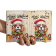 thumbnail image 3 of Merry Christmas Santa Cavalier King Charles Spaniel Scarf Twinkling Lights Xmas Holiday Travel Passport Wallet Dog Lover Gifts PU Leather Passport Holder Cover - 00022, 3 of 5