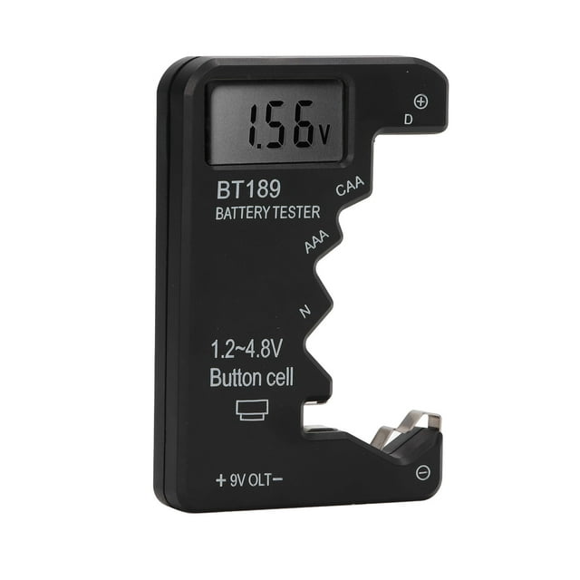Comprobador De Capacidad De Batería, Portátil Amplia Compatibilidad Sensible Alta Precisión Fácil Operación Pantalla LCD Baterías Comprobador De Vida Para C AA AAA D N 6F22 ANGGREK Negro