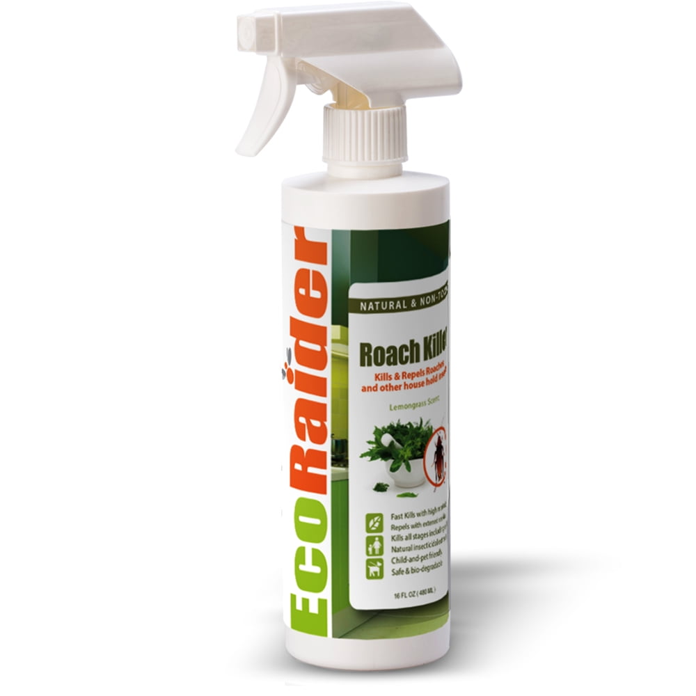 EcoRaider Roach Killer and Repellent 16oz, Fast Kill & Lasting Repellency, Natural & Non-Toxic, Child-Safe & Pet-Friendly