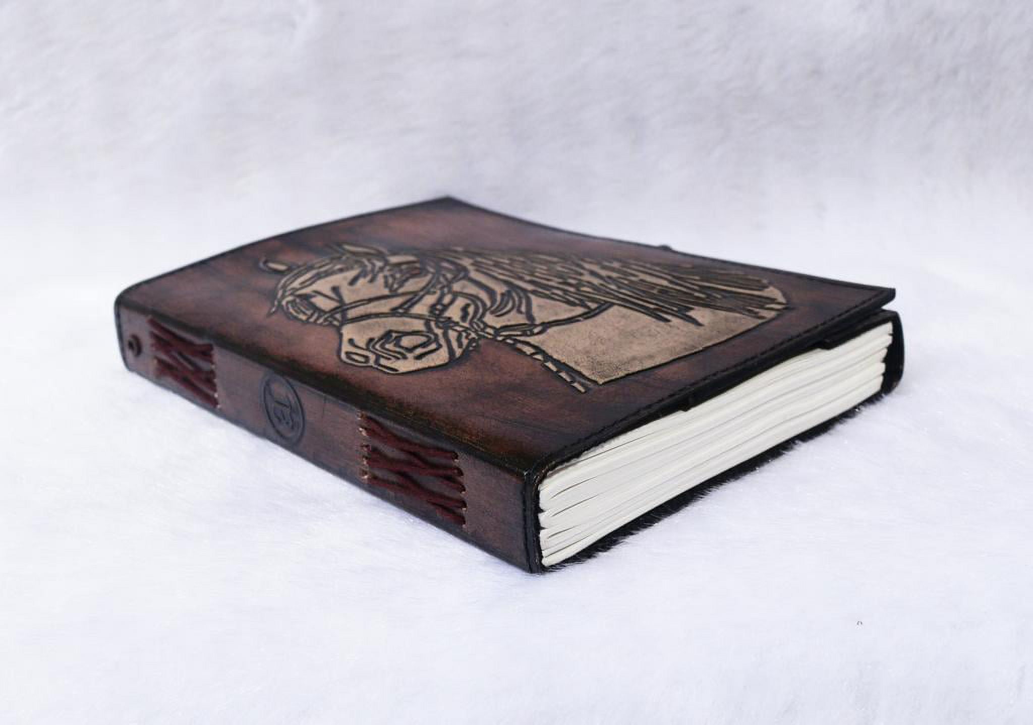 Leather Horse Journal Planner Notebook Sketchbook - Crazy Leather Writing Journal Lover Gift for Women & Men - 8x6 Inch ( Brown)