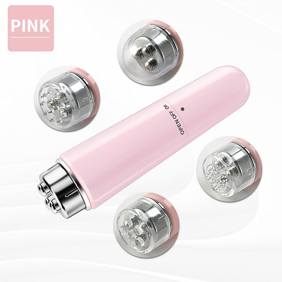 Tuscom 5Pcs Mini Facial Massager – Travel Size Face & Neck Massage Tool with 4 Attachments, Portable Skin Care Device for Lifting, Cleansing & Tightening, AA Battery Powered