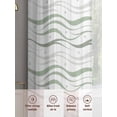 thumbnail image 6 of Sage Green Stripes Sheer Curtains 96 Inch Length 2 Panels Set Window Treatments, Modern Simple Gradient Waves Lines Rod Pocket Semi Curtains for Living Room/Bedroom/Kitchen Décor, 104"W x 96"L, 6 of 7