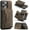 Coffee, variant on for iPhone 16/16 Plus/16 Pro/16 ProMax 2 in 1 Magnetic Wallet Card Holder Case Durable Leather Wallet 8 Card Slots 1 Small Cash Clip RFID Blocking Detachable Wallet Case,5 Color