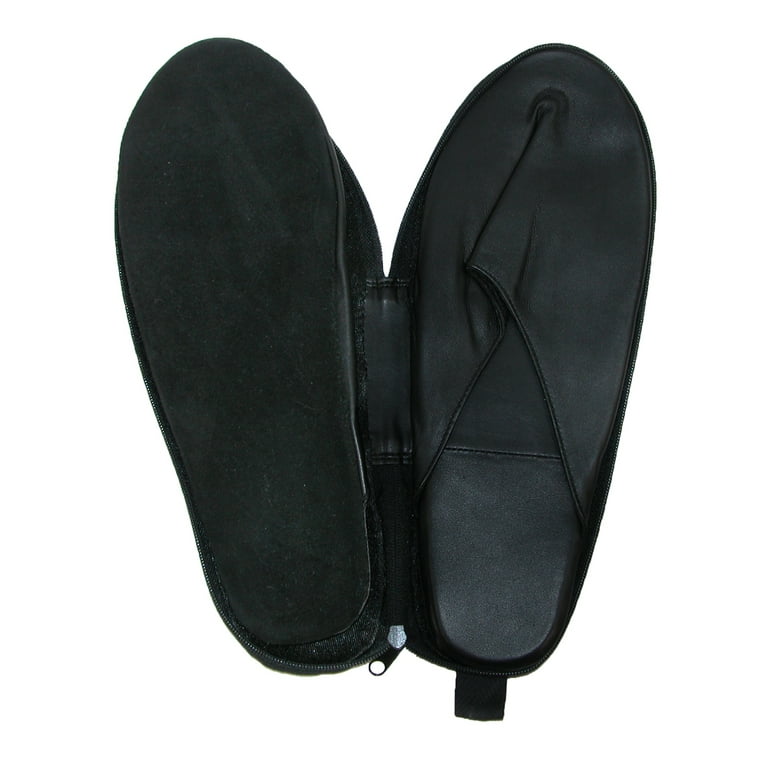 Winn International Men s Leather Travel Slippers with Case