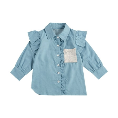 

One opening Kids Baby Girls Fashion Long Sleeve Coat Shiny Rhinestone Pocket Top