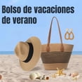 thumbnail image 2 of Bolsa tote bolsa de viaje bolsa playa Bolsos de dama color rayas negras finas, 2 of 4