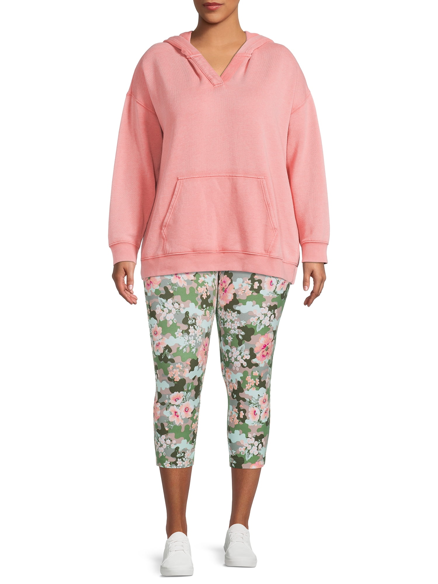 Terra & Sky Women's Plus Size Hooded Pullover Sweatshirt