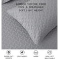 thumbnail image 5 of Chezmoi Collection Randall 3-Piece Soft Cooling Bamboo Fiber Quilt Bedspread Basketweave Quilted Coverlet Set (Queen, Light Gray), 5 of 9