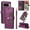 Purple, variant on Case For Google Pixel 10 Pro XL / Pixel 9 Pro XL 6.8" RFID Blocking Protective Purse Case With 6-card Slots Kickstand Shockproof Protective Buckle Leather Cover,Black