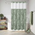 thumbnail image 6 of No Hook Shower Curtain, Dark Green Botanical Shower Curtains for Bathroom with See Through Top Window, Pastoral Elegant Spring Floral Waterproof & Washable Bath Curtain Stand Up Stall 36"x72", 6 of 9