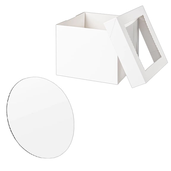 Pack of 10 Sustainable Cake Containers Featuring Clear Cover and Window in 8 10 12 Inch for Display