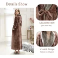 thumbnail image 4 of LOFIR Womens Fleece Robes Long Plush Soft Warm Flannel Spa Bathrobe for Women Ladies Sleepwear (Coffee, L), 4 of 7