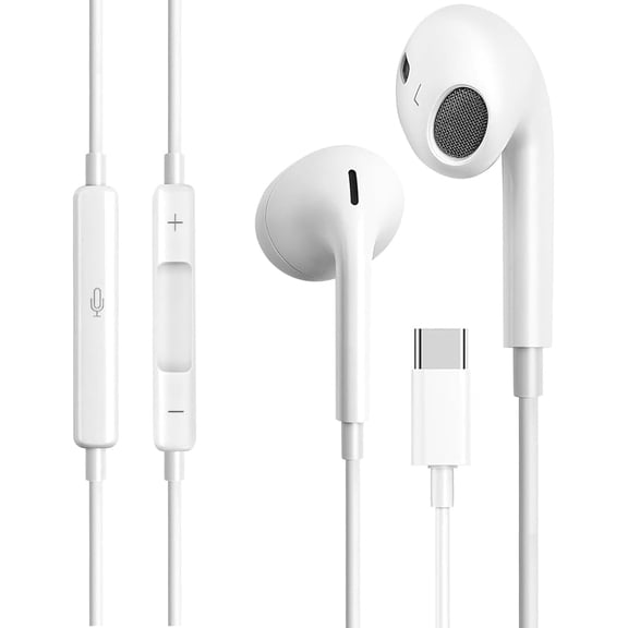 USB C Headphones for iPhone – Type C Wired Earbuds with Microphone, Noise Cancelling Earphones, Compatible with iPhone 17/16 Pro Max/16e/16 Plus/16 Pro/15 Pro Max/15 Plus/15 Pro