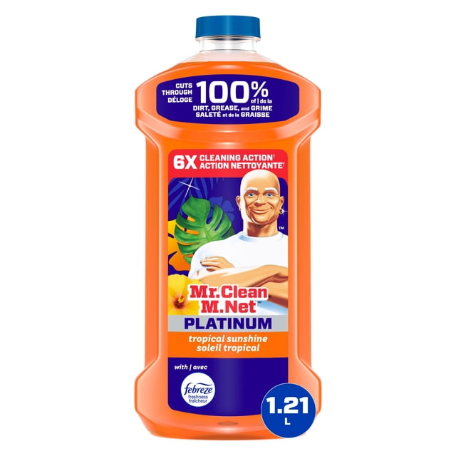 Mr. Clean All Purpose Cleaner, Floor Cleaner, Mop Soap, Cleaning Liquid, Tropical Sunshine, 1.21L