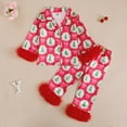 thumbnail image 2 of Gibobby Girls' Pajama Set - 21 Piece Satin Button UP Sleepwear Pajamas for Girls(4-5 Years,Red), 2 of 6
