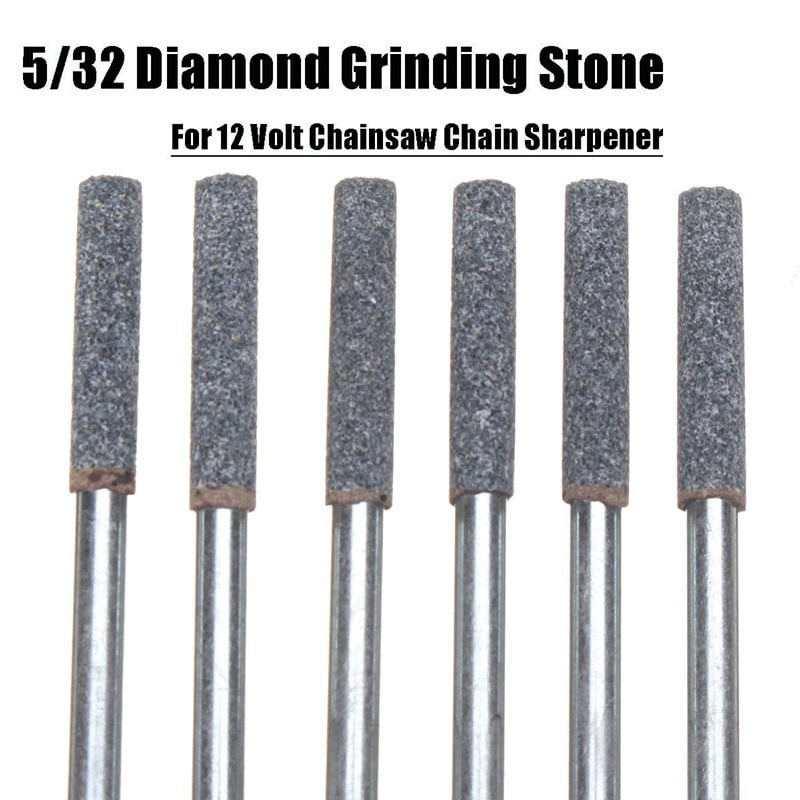 6PCS 5/32 Diamond Grinder Grinding Stone Tool For 12 Volt Chainsaw Chain Sharpener