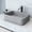 Gray, variant on VIGO Cadman Modern Gray Concreto Stone 18 in. L x 13 in. W x 5 in. H Rectangular Fluted Bathroom Vessel Sink