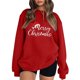 thumbnail image 1 of Gibobby Sudaderas para mujer Suéter suelto con estampado de color sólido para mujer, con mangas en los hombros y sin sombrero(Rojo,CH), 1 of 4