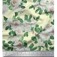 thumbnail image 1 of Soimoi Cotton Poplin Fabric Leaves & Begonia Flower Print Fabric by the Yard 42 Inch Wide, 1 of 1