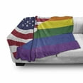 thumbnail image 3 of Pride Soft Flannel Fleece Throw Blanket, Conceptual Flag with American Pride Colors Activism Freedom Nationwide Celebration, Cozy Plush for Indoor and Outdoor Use, 70" x 90", Multicolor, by Ambesonne, 3 of 6