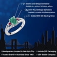 thumbnail image 2 of Gem Stone King 925 Sterling Silver Green Malachite and Red Created Ruby 3 Stone Engagement Ring for Women | 2.10 Cttw | Oval 8X6MM | Round 2MM | Gemstone Birthstone | Size 7, 2 of 6
