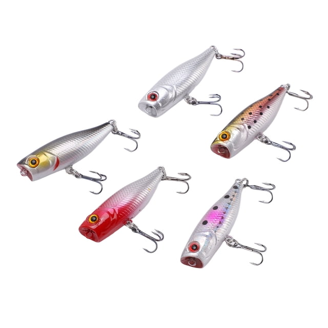 Appâts Durs de Bar, 5pcs 4.5cm/3.5g Leurres de Pêche Appât de Pêche D Yeux Réalistes Swimbaits Fonctionnalité Intelligente