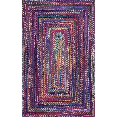 Photo 1 of 3'x5' Oval Hand Braided Tammara Area Rug Blue - nuLOOM