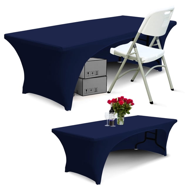 Funda de mesa ABCCANOPY Spandex de 6 pies, azul marino, para rectángulo