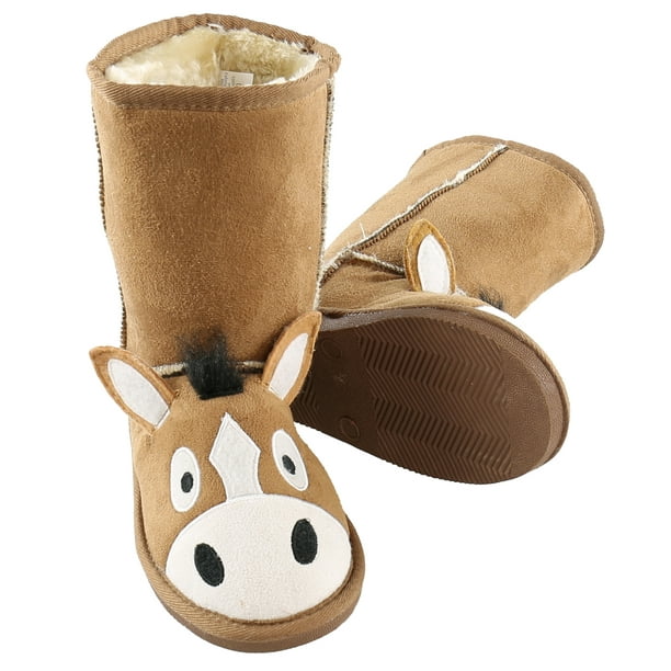 LazyOne Animal Slipper Boots for Kids, Cozy Children's Slippers, Western  (Horse, XX-SMALL) 
