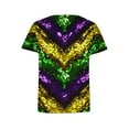 thumbnail image 4 of Gamivast Women Carnival Tops Relaxed Fitted Short Sleeve Sequin Mardi Gras Blouse Holiday Crewneck Tunic Party Tshirt Happy Mardi Gras Day T-Shirts, 4 of 6