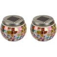 thumbnail image 1 of Solar Mosaic Glass Lamps Crystal Glass Mosaic Lamp Solar Table Lantern for Outdoor Garden 2Pcs, 1 of 5
