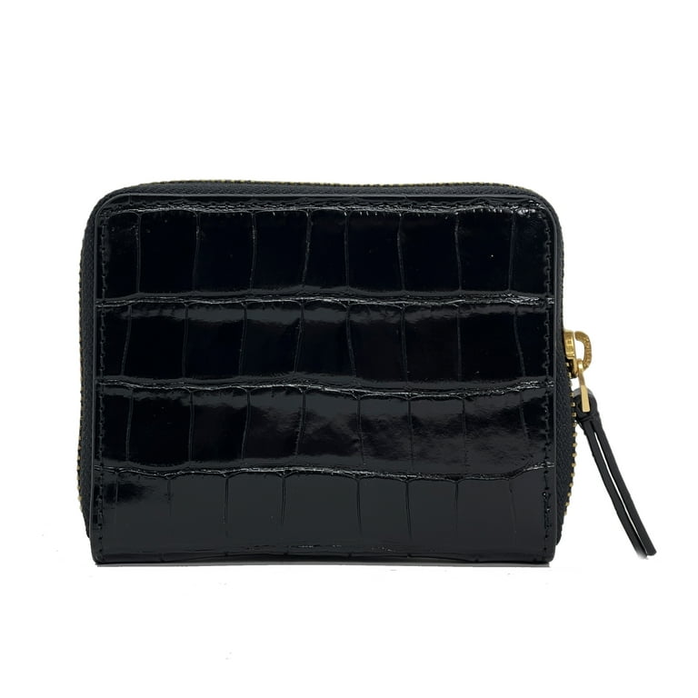 ★シンプルで人気★TORY BURCH BRITTEN EMBOSSED COMPACT WALLET Tory Burch Women's Britten Croc Embossed Leather Medium