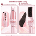 thumbnail image 6 of 3-in-1 Auto Rotating Curling Iron with Waver & Straightener Brush, Anti-Scald Hair Styler Pink  ﻿, 6 of 9