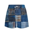 thumbnail image 3 of guisaled Mens Swim Suit Swim Shorts for Men Quick Dry Elastic Waisted Swim Trunks Summer Lightweight Loose Fit Patchwork Hawaii Beach Swim Buttom, 3 of 6