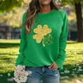 thumbnail image 2 of Women’s Raglan Sleeve Pullover Irish Green Outfits 2026 Fashion Tops Casual Printed Sweatshirt Holiday Party Clothing Comfy Round Neck Shirts Classic Knit Top, 2 of 5