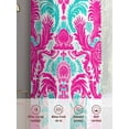 thumbnail image 5 of Pink Teal Abstract Sheer Curtains 84 Inch Length 2 Panels Set, Ethnic Modern Geometric Aesthetics Voile Window Treatment Rod Pocket Curtains Sheers Drapes for Bedroom/Living Room/Kitchen 52"x84"x2, 5 of 7