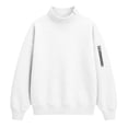 thumbnail image 6 of Evdexr Womens Sweatshirts Side Zip Pocket Long Sleeve Hoodies Oversized Mock Neck Trendy Pullover Comfortable Travel Tops White M, 6 of 8
