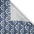 thumbnail image 3 of Ambesonne Vintage Kitchen Curtains, Fish Scale Floral Motif, 55"x39", Night Blue and Off White, 3 of 3