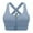 Blue, variant on Pretty Comy Zipper in Front Sports Bra High Impact Strappy Back Support Workout Top