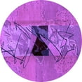 thumbnail image 1 of Ahgly Company Indoor Round Abstract Purple Modern Area Rugs, 3' Round, 1 of 4