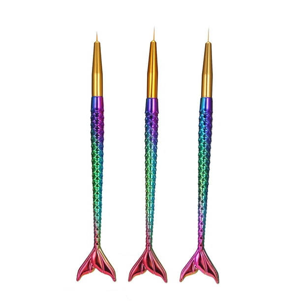 Juego de 3 pinceles para uñas con cerdas finas y mangos elegantes, ideales para diseños detallados y patrones pequeños (7mm, 9mm, 11mm) – Herramientas de arte en uñas de alta calidad.