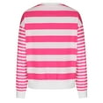 thumbnail image 5 of hxobax Juniors Teens Cute Sweatshirts Striped Colorblock Pullover Tops for Womens Preppy Sweatshirts, 5 of 7