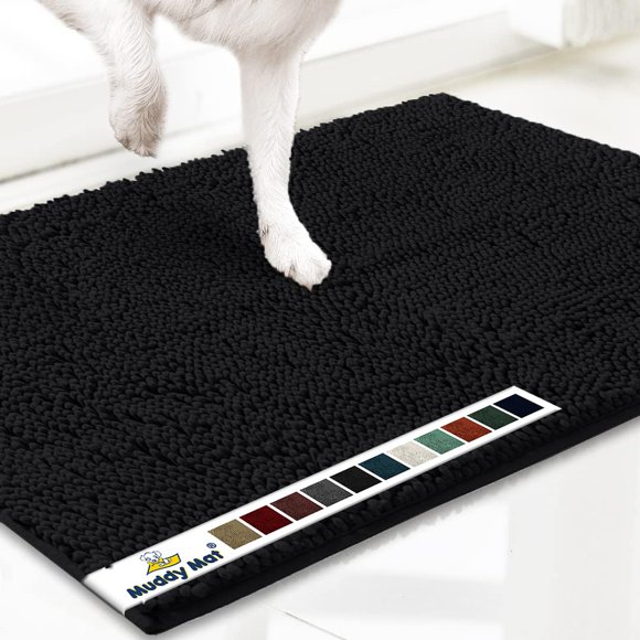 Muddy Mat® AS-SEEN-ON-TV Tapete para puerta y alfombra para mascotas de microfibra altamente absorbente, área lavable gruesa antideslizante y tapete de baño de chenilla suave para cocina, baño, dormit