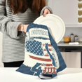 thumbnail image 2 of Independence Day USA Flag Tea Towels Set of 1 Statue of Liberty Kitchen Dish Cloth with Hanging Loop, 18"x28"Lint-Free Absorbent Towel for Kitchen Drying Wiping and Cleaning, 2 of 6