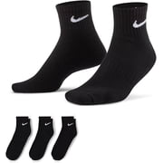 Nike Everyday Cushion Breathable Ankle Training Socks (6 Pair) Large Black/White