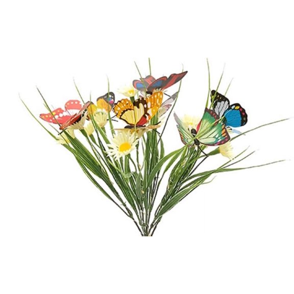 Led Courtyard Decorations Solar Garden Lights,Colors Changing Butterflies And Fourteen DaisiesCombination Lights, For Yard, Gardens Decor
